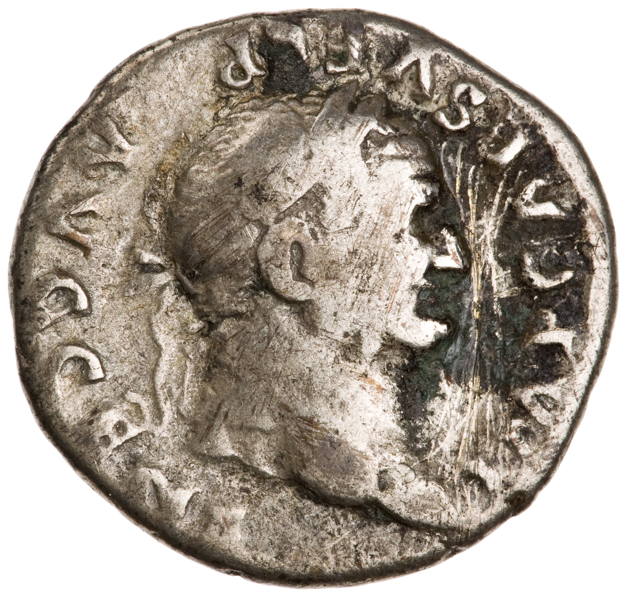 RIC II, Part 1 (second edition) Vespasian 546 Vespasian obverse, Head of Vespasian, laureate, right