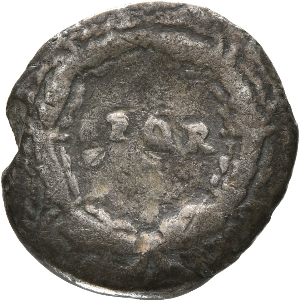 RIC II, Part 1 (second edition) Vespasian 547 Vespasian reverse, Legend in wreath