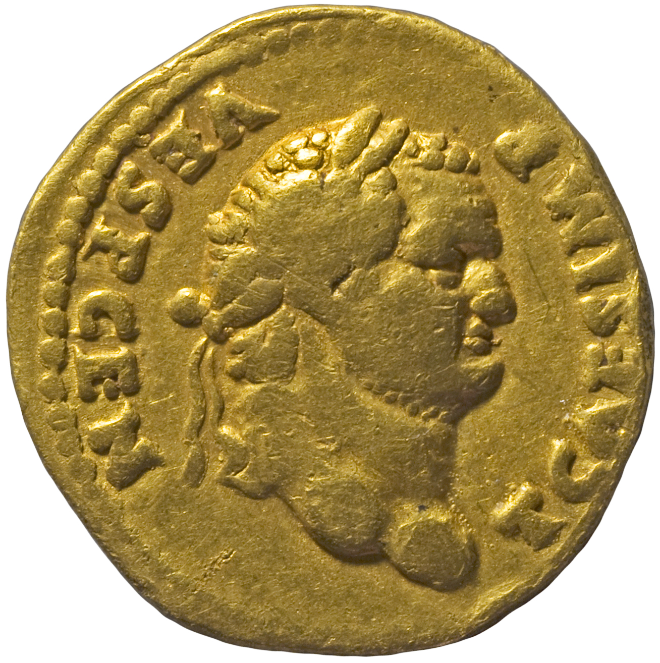 RIC II, Part 1 (second edition) Vespasian 557 Vespasian obverse, Head of Titus, laureate, right