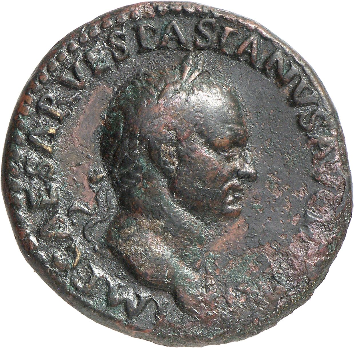 RIC II, Part 1 (second edition) Vespasian 56 Vespasian obverse, Bust of Vespasian, laureate, right with aegis