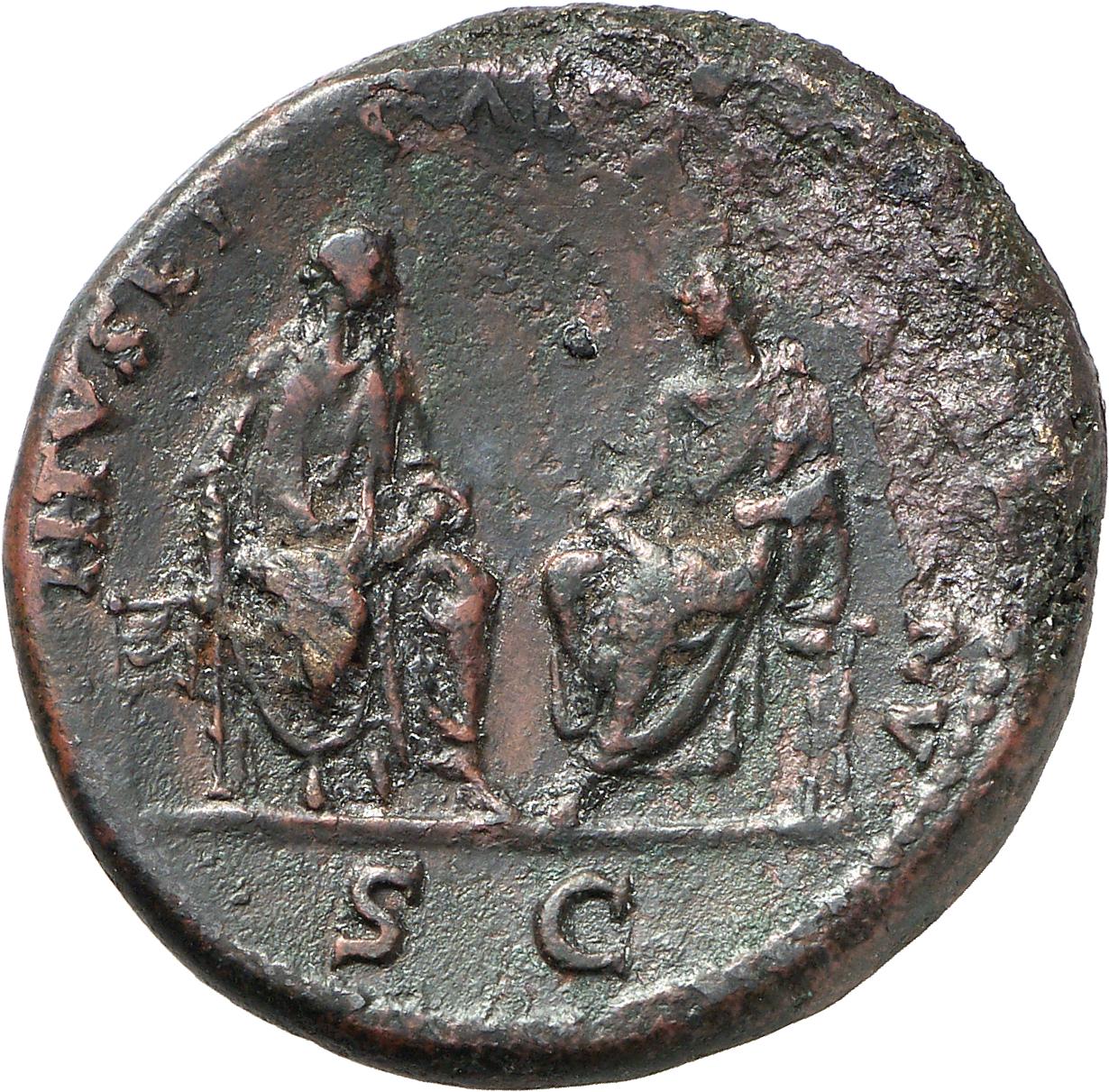 RIC II, Part 1 (second edition) Vespasian 56 Vespasian reverse, Titus and Domitian seated right and left