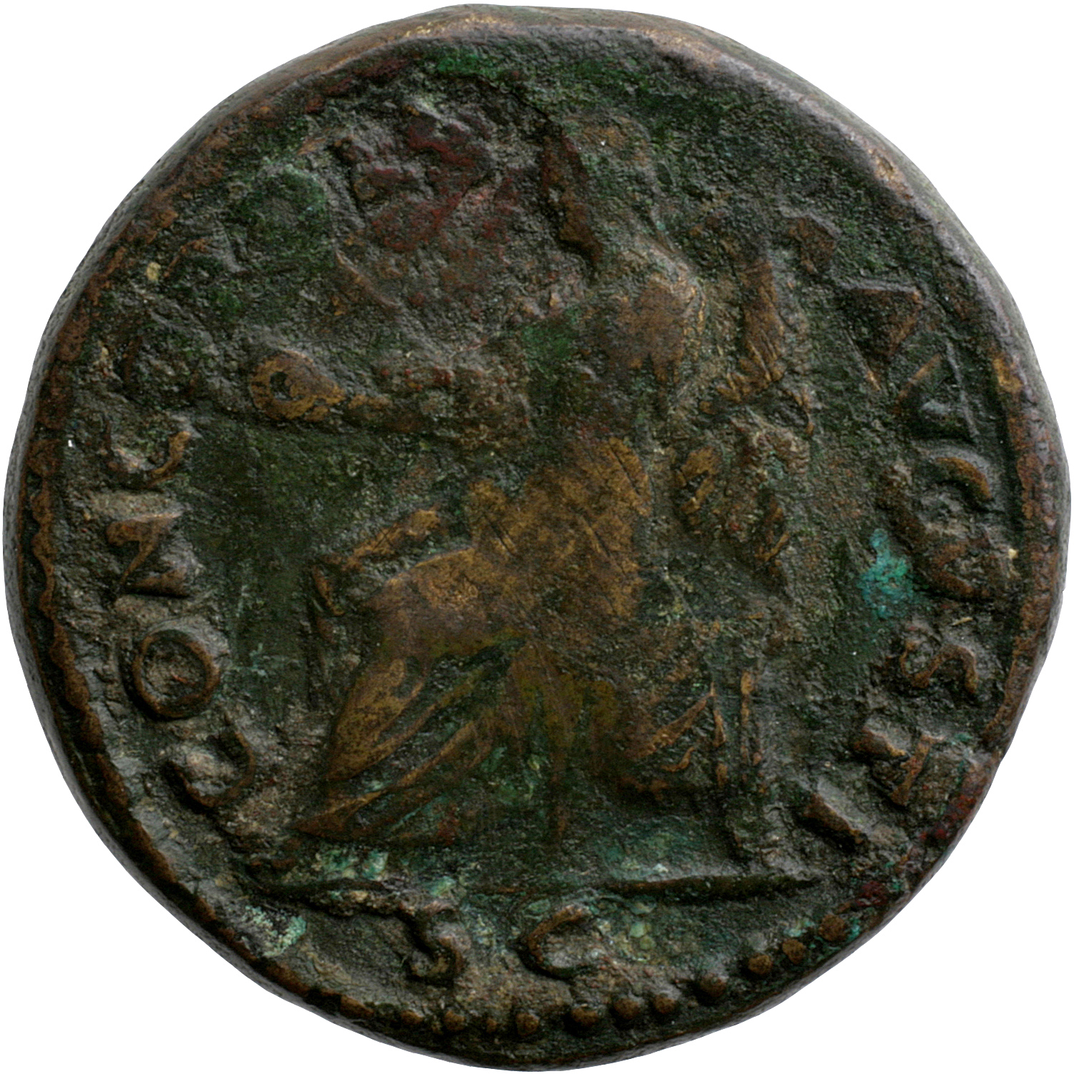 RIC II, Part 1 (second edition) Vespasian 579 Vespasian reverse, Concordia seated left, holding patera and cornucopiae