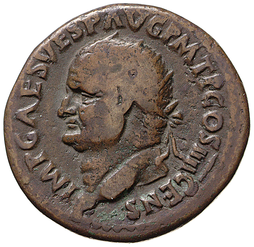 RIC II, Part 1 (second edition) Vespasian 581 Vespasian obverse, Head of Vespasian, radiate, left