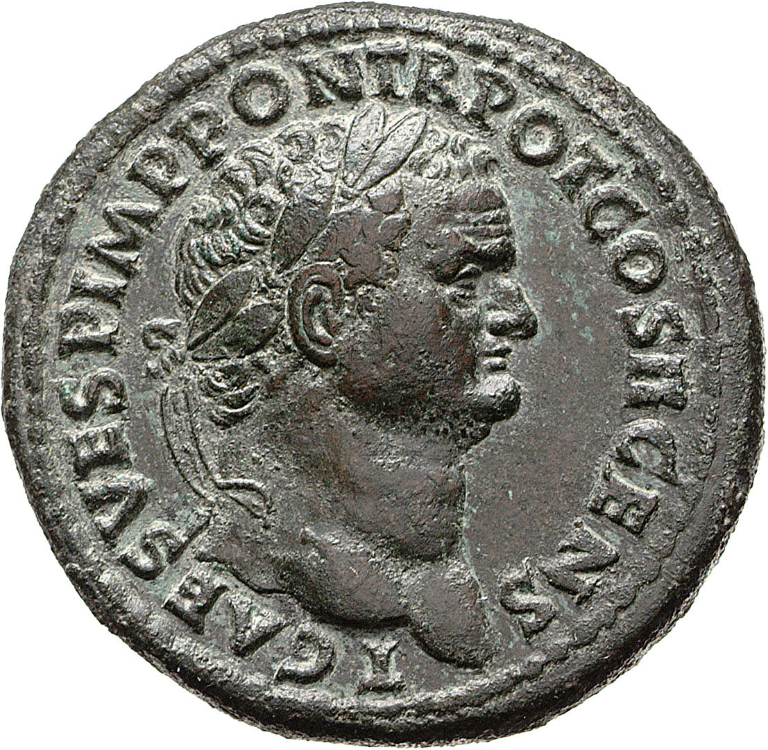 RIC II, Part 1 (second edition) Vespasian 606 Vespasian obverse, Head of Titus, laureate, right