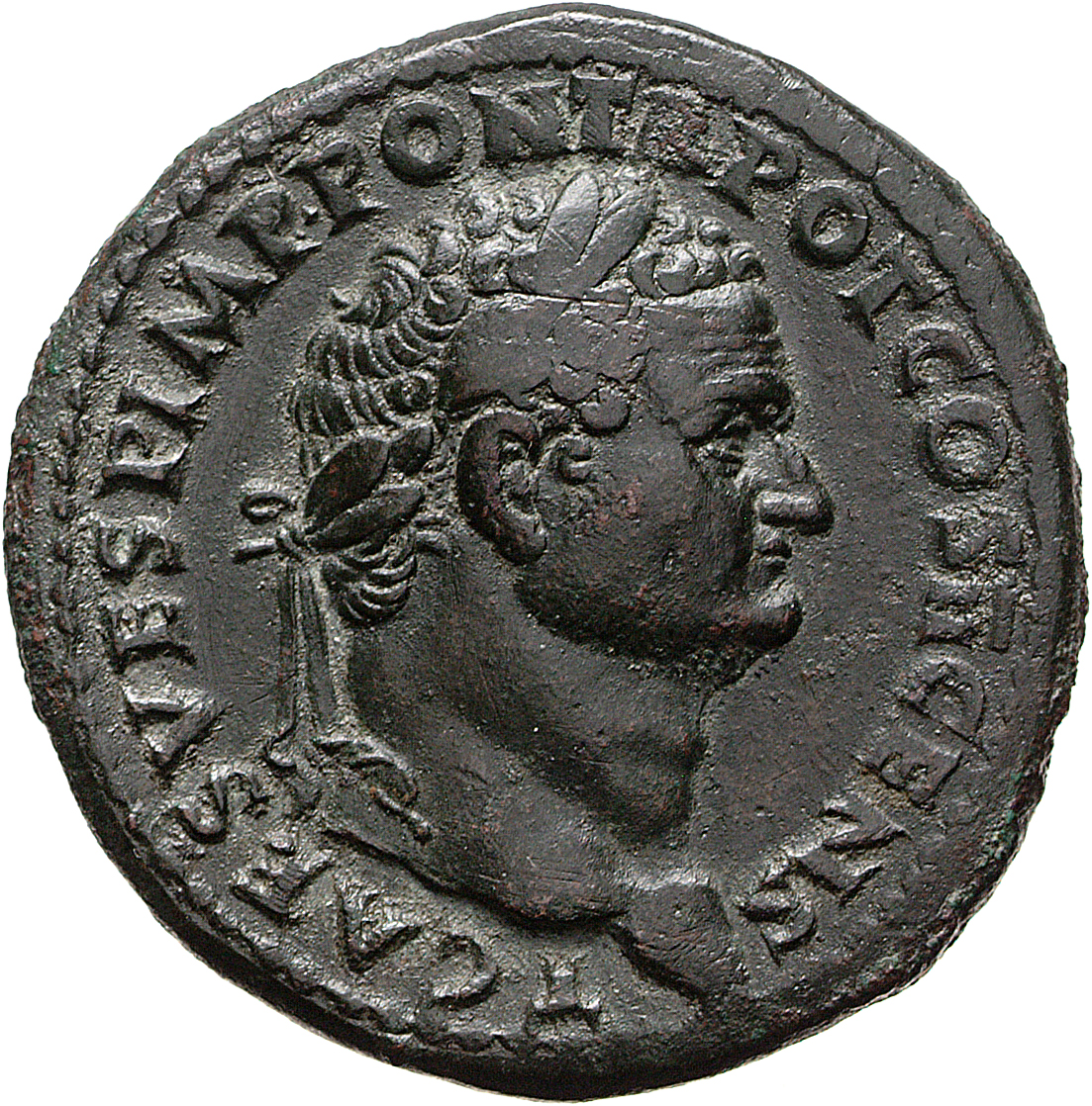RIC II, Part 1 (second edition) Vespasian 611 Vespasian obverse, Head of Titus, laureate, right