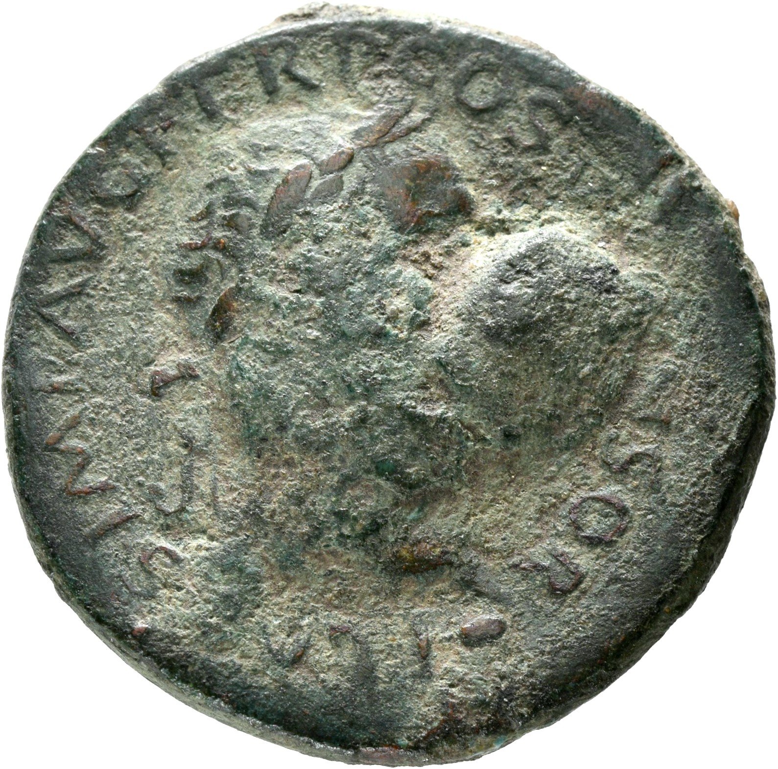 RIC II, Part 1 (second edition) Vespasian 614 Vespasian obverse, Head of Titus, radiate, right