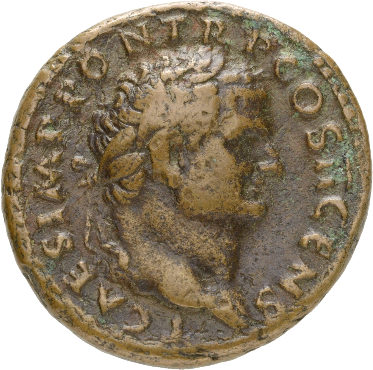 RIC II, Part 1 (second edition) Vespasian 641 Vespasian obverse, Head of Titus, laureate, right