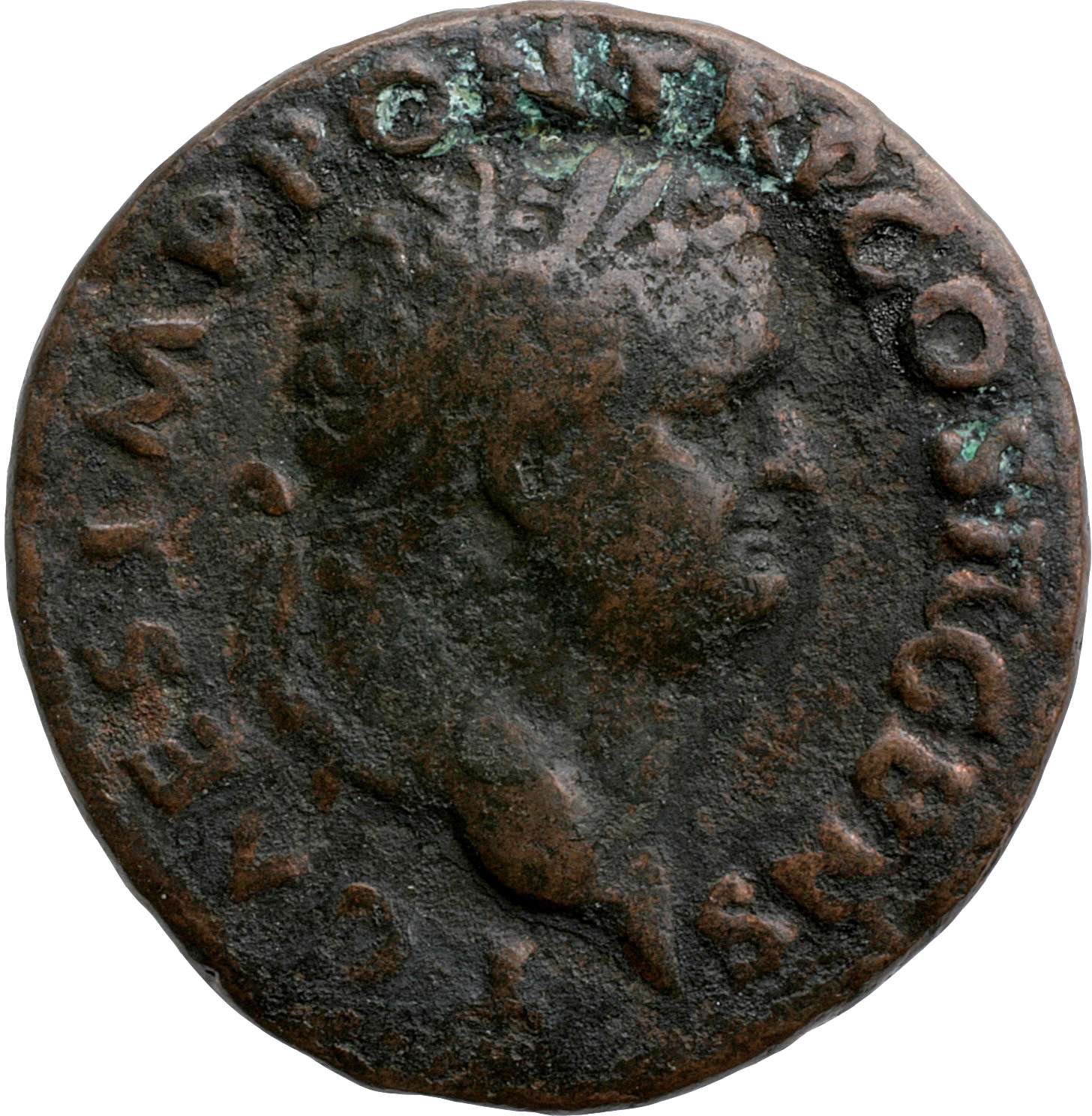 RIC II, Part 1 (second edition) Vespasian 644 Vespasian obverse, Head of Titus, laureate, right