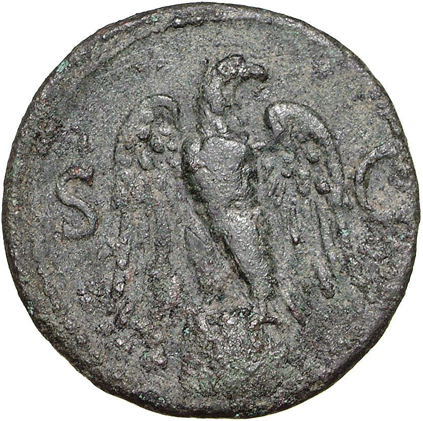 RIC II, Part 1 (second edition) Vespasian 645 Vespasian reverse, Eagle standing front on globe, wings spread, head right