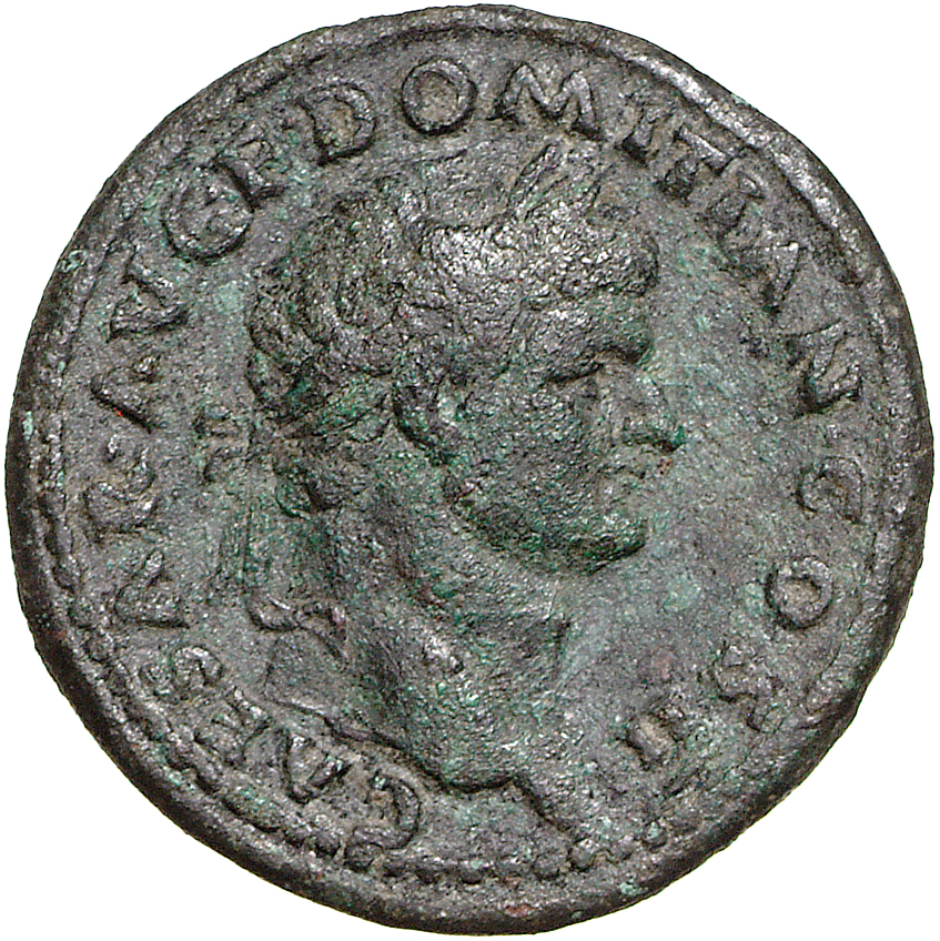 RIC II, Part 1 (second edition) Vespasian 645 Vespasian obverse, Head of Domitian, laureate, right