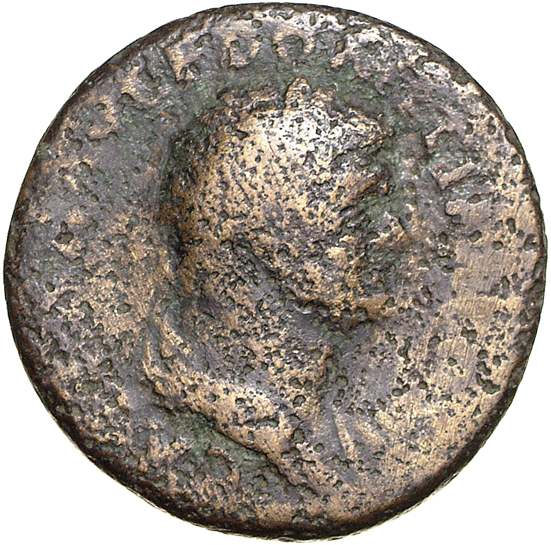 RIC II, Part 1 (second edition) Vespasian 662 Vespasian obverse, Bust of Domitian, laureate and drape, right
