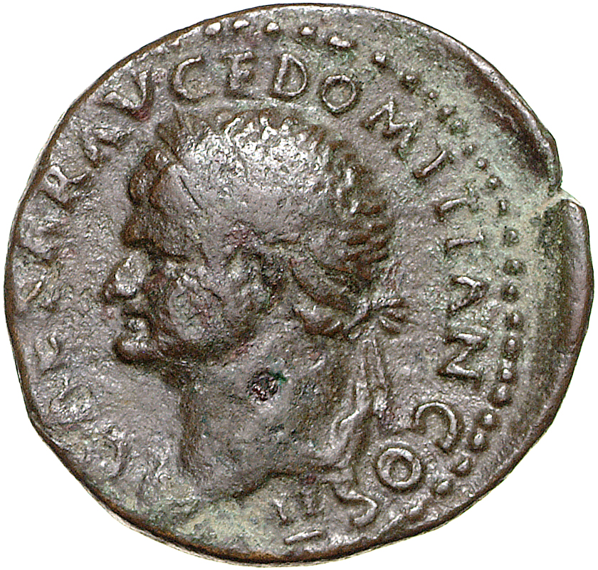 RIC II, Part 1 (second edition) Vespasian 668 Vespasian obverse, Head of Domitian, laureate, left