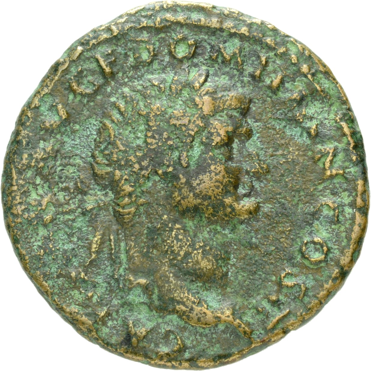 RIC II, Part 1 (second edition) Vespasian 669 Vespasian obverse, Head of Domitian, laureate, right