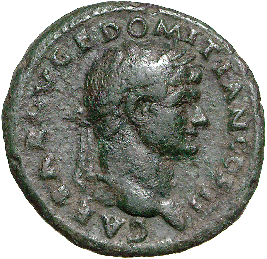 RIC II, Part 1 (second edition) Vespasian 669 Vespasian obverse, Head of Domitian, laureate, right