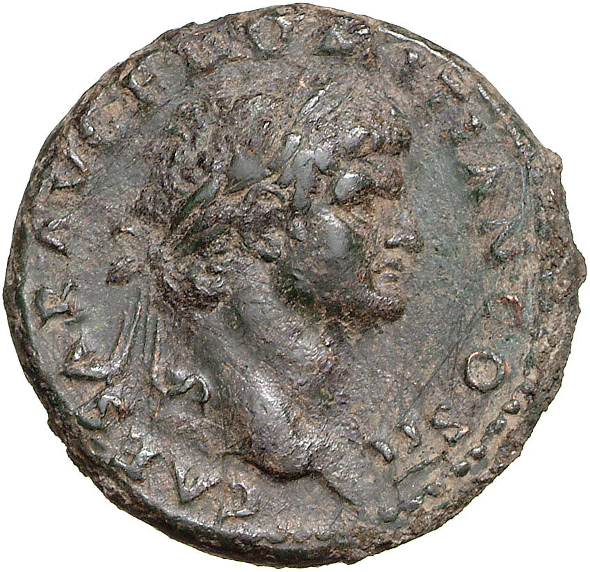 RIC II, Part 1 (second edition) Vespasian 671 Vespasian obverse, Head of Domitian, laureate, right