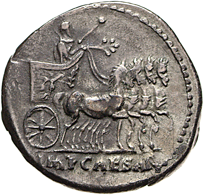 RIC II, Part 1 (second edition) Vespasian 688 Vespasian obverse, Vespasian standing in quadriga, right, holding branch and...