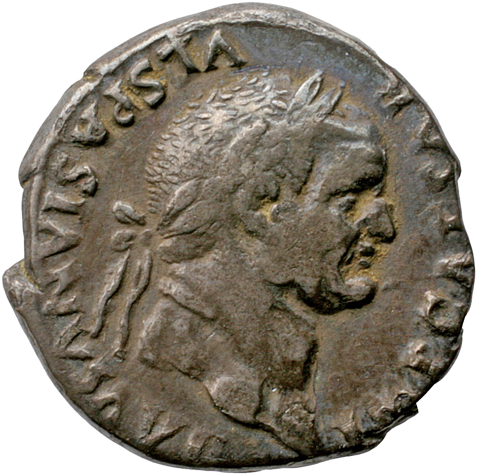 RIC II, Part 1 (second edition) Vespasian 702 Vespasian obverse, Head of Vespasian, laureate, right