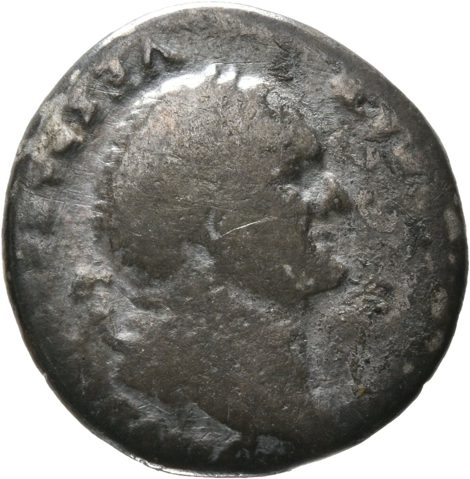 RIC II, Part 1 (second edition) Vespasian 703 Vespasian obverse, Head of Vespasian, laureate, right