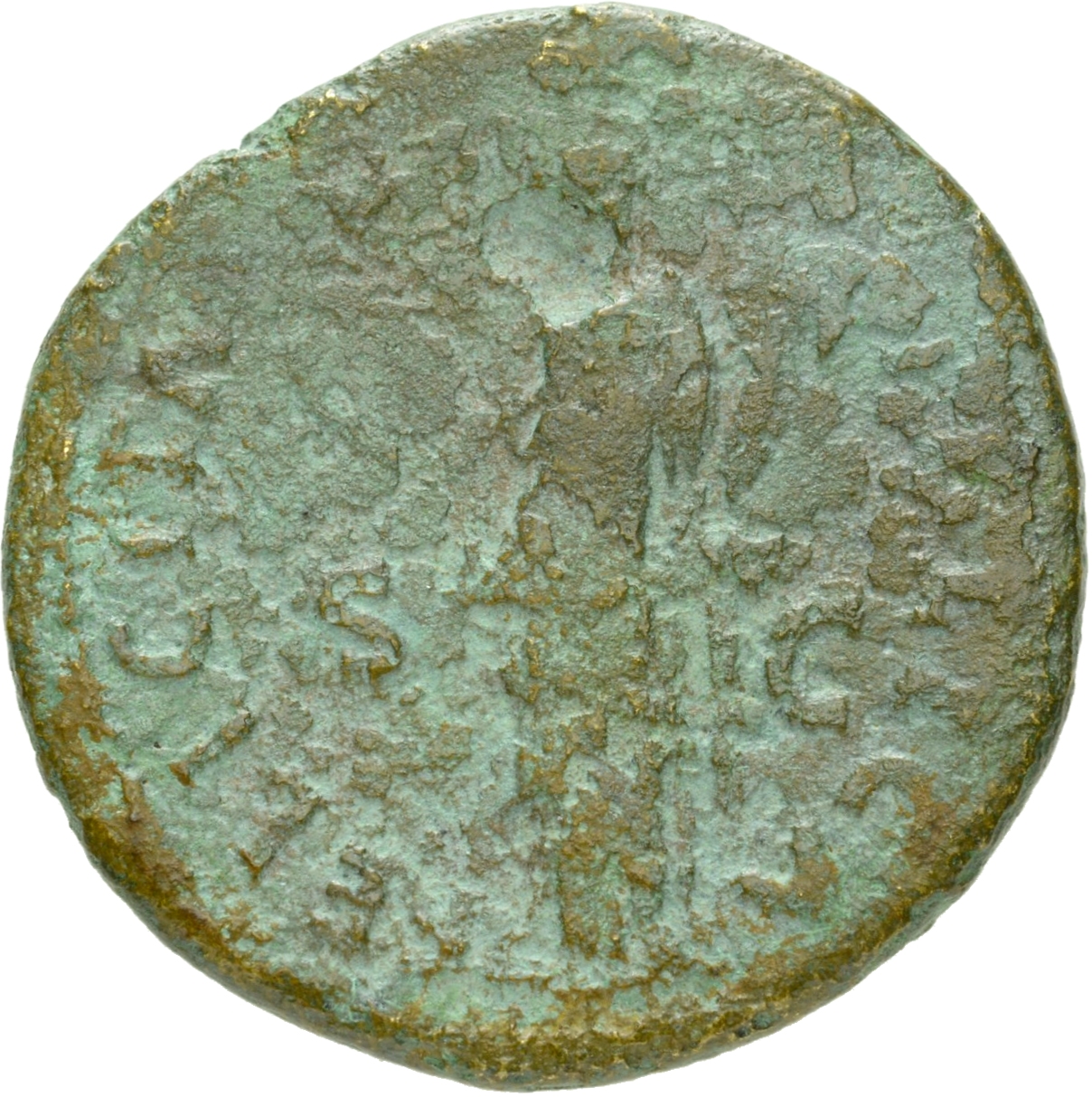 RIC II, Part 1 (second edition) Vespasian 716 Vespasian reverse, Felicitas, draped, standing left, holding winged caduceus...