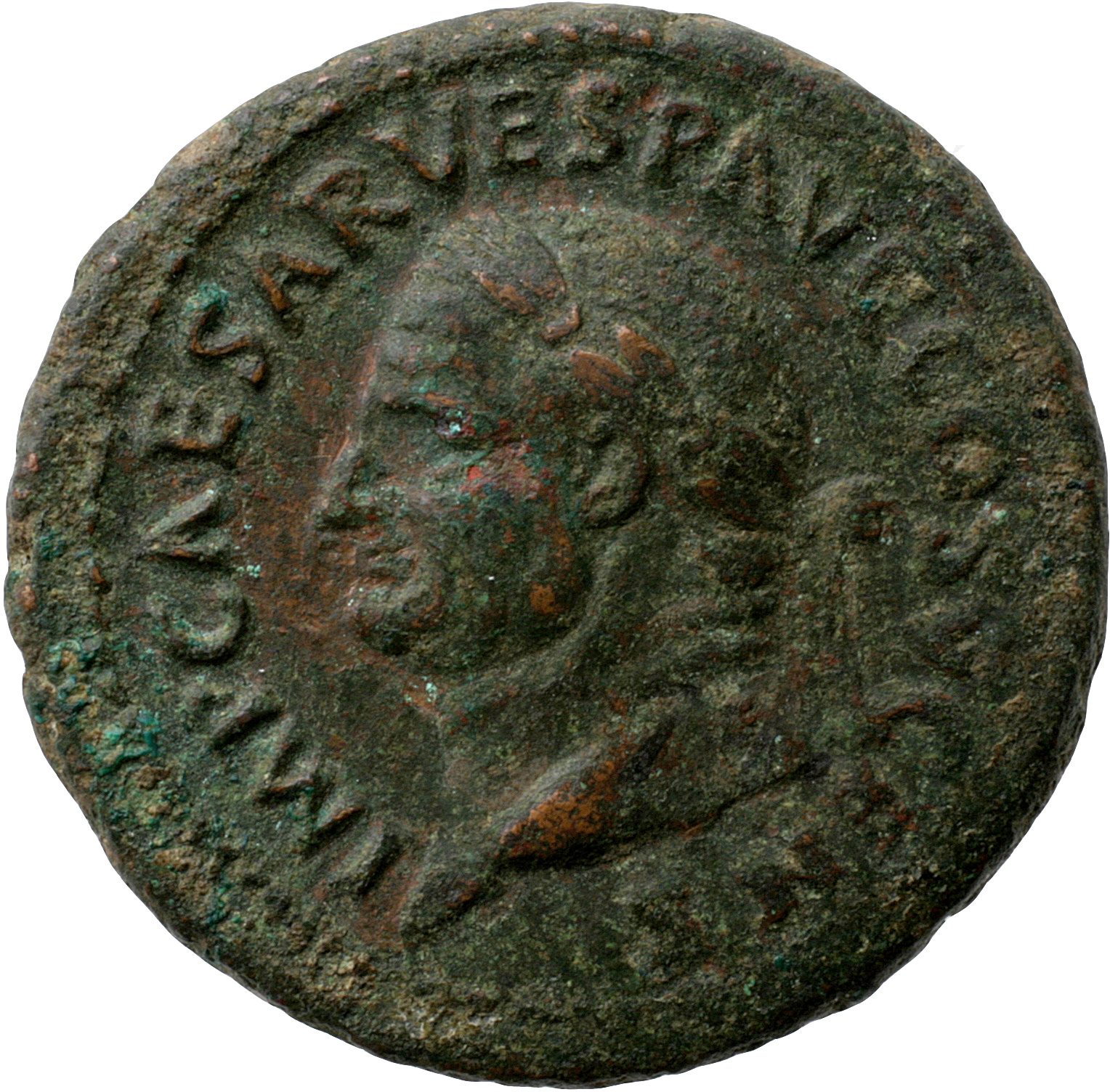 RIC II, Part 1 (second edition) Vespasian 722 Vespasian obverse, Head of Vespasian, laureate, left
