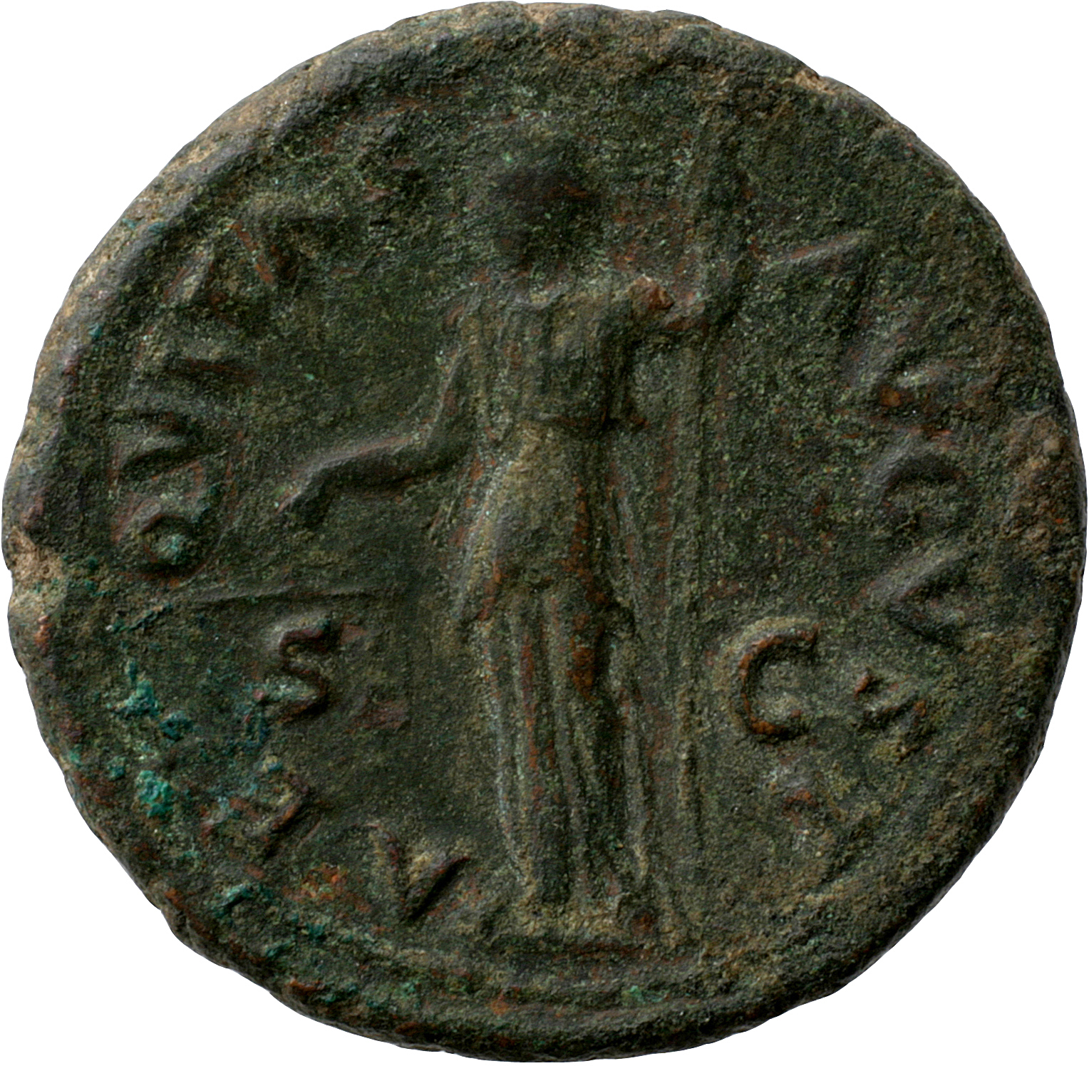 RIC II, Part 1 (second edition) Vespasian 722 Vespasian reverse, Aequitas, draped, standing left, holding scales in right ...