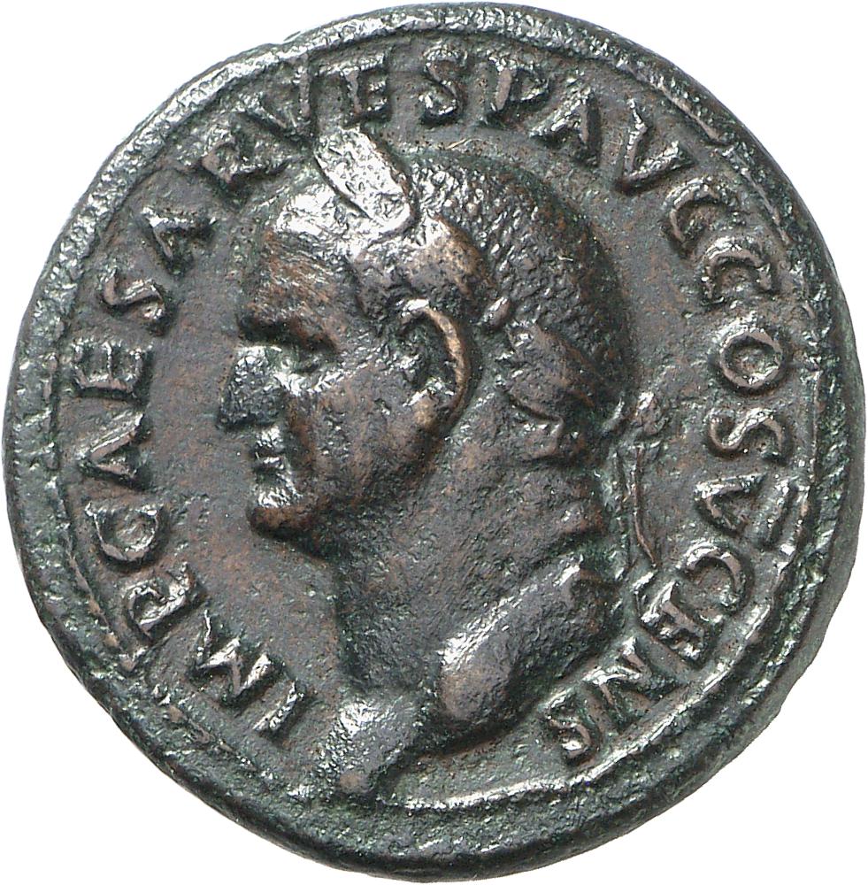 RIC II, Part 1 (second edition) Vespasian 728 Vespasian obverse, Head of Vespasian, laureate, left