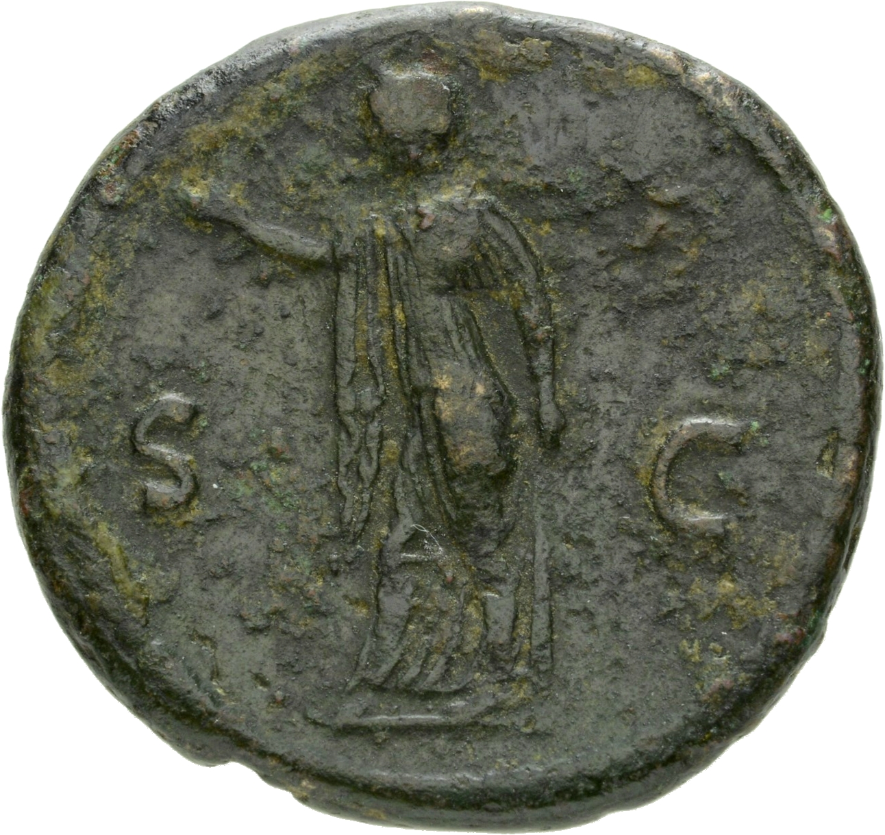 RIC II, Part 1 (second edition) Vespasian 731 Vespasian reverse, Spes, draped, advancing left, holding up flower in right ...