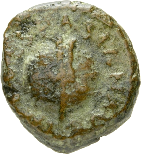 Vespasian obverse — Rudder on globe