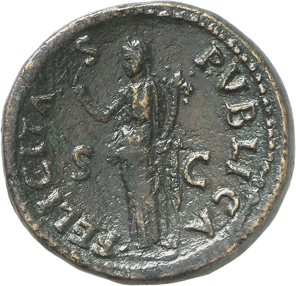 RIC II, Part 1 (second edition) Vespasian 742 Vespasian reverse, Felicitas, draped, standing left, holding winged caduceus...