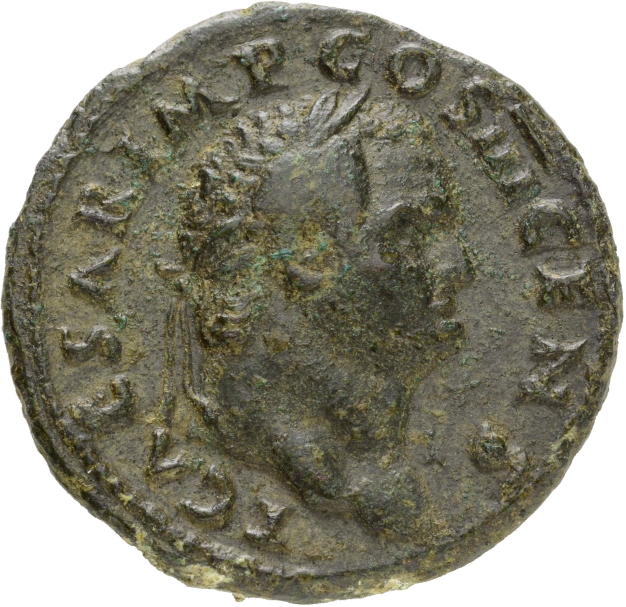 RIC II, Part 1 (second edition) Vespasian 747 Vespasian obverse, Head of Titus, laureate, right