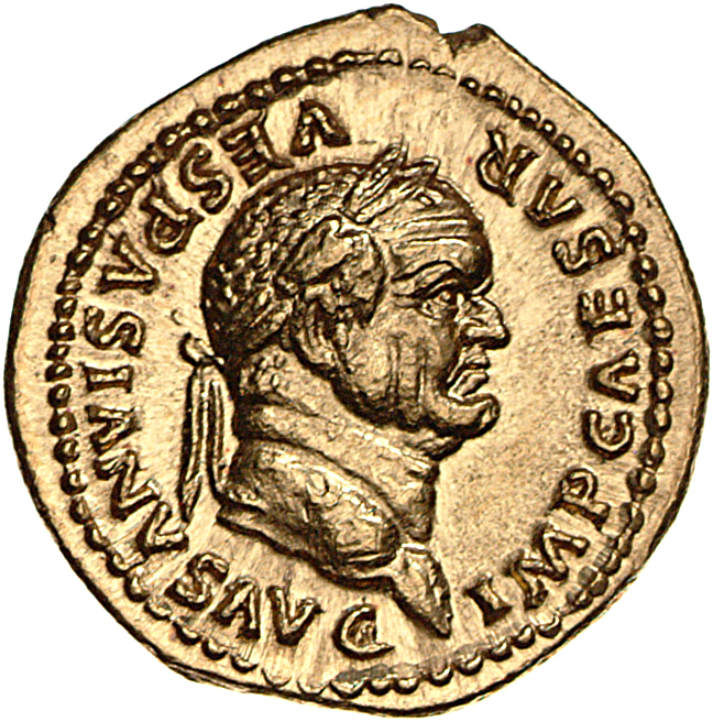 RIC II, Part 1 (second edition) Vespasian 775 Vespasian obverse, Head of Vespasian, laureate, right