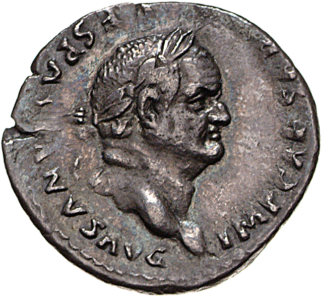 RIC II, Part 1 (second edition) Vespasian 776 Vespasian obverse, Head of Vespasian, laureate, right
