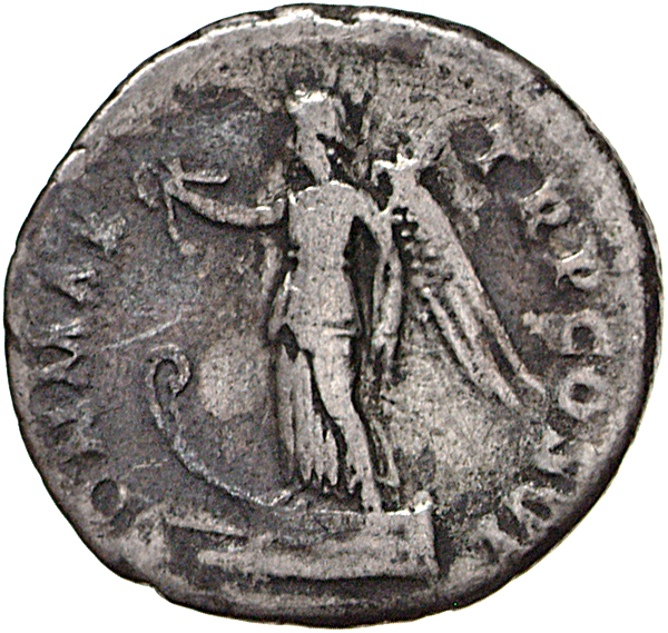 RIC II, Part 1 (second edition) Vespasian 777 Vespasian reverse, Victory, draped, standing left on prow, holding wreath up...