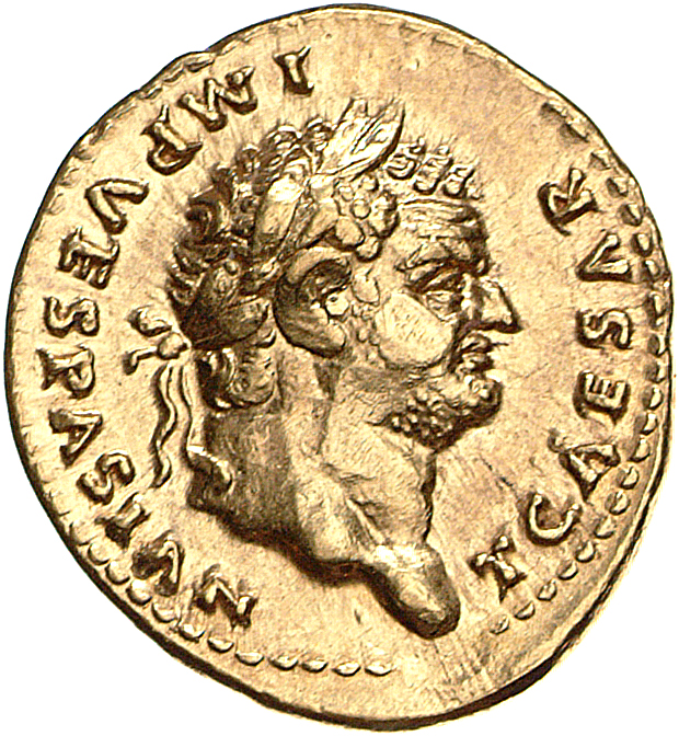 RIC II, Part 1 (second edition) Vespasian 780 Vespasian obverse, Head of Titus, laureate, right