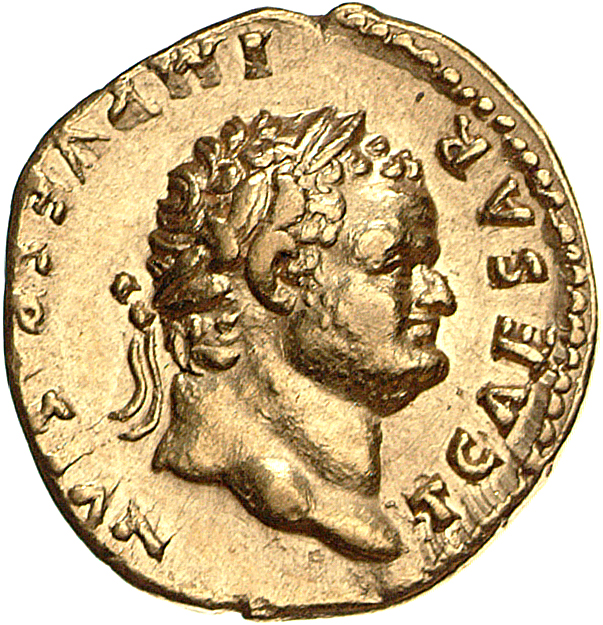 RIC II, Part 1 (second edition) Vespasian 782 Vespasian obverse, Head of Titus, laureate, right