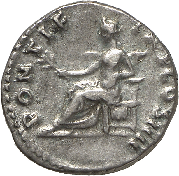 RIC II, Part 1 (second edition) Vespasian 783 Vespasian reverse, Pax, naked to waist, seated left, holding branch extended...