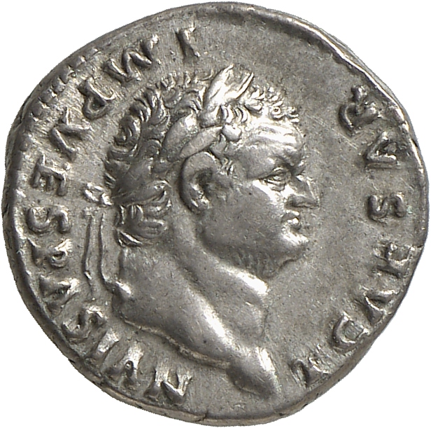 RIC II, Part 1 (second edition) Vespasian 783 Vespasian obverse, Head of Titus, laureate, right