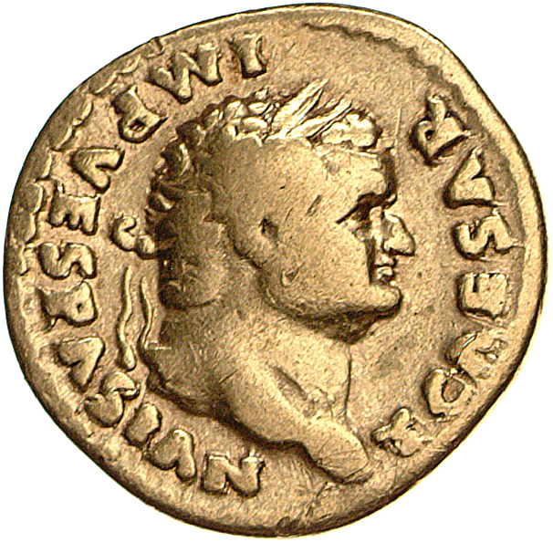 RIC II, Part 1 (second edition) Vespasian 785 Vespasian obverse, Head of Titus, laureate, right