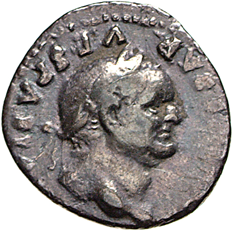 Vespasian obverse — Head of Vespasian, laureate, right