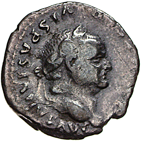 Vespasian obverse — Head of Vespasian, laureate, right