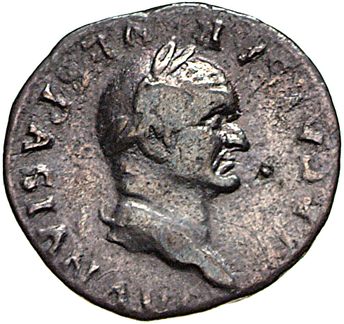 Vespasian obverse — Head of Vespasian, laureate, right