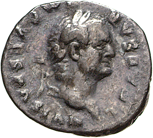 RIC II, Part 1 (second edition) Vespasian 807 Vespasian obverse, Head of Titus, laureate, right