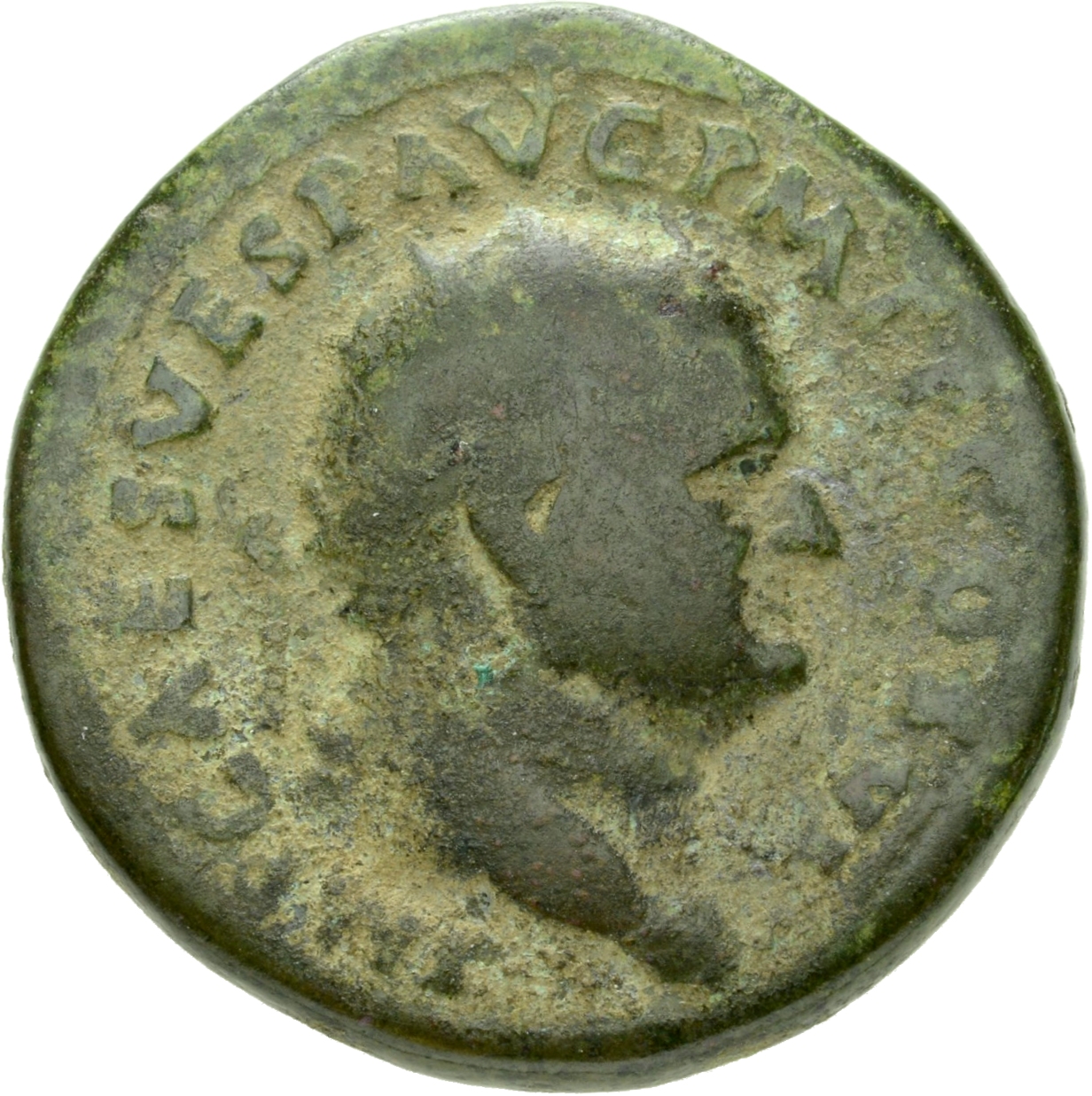 RIC II, Part 1 (second edition) Vespasian 818 Vespasian obverse, Head of Vespasian, radiate, right