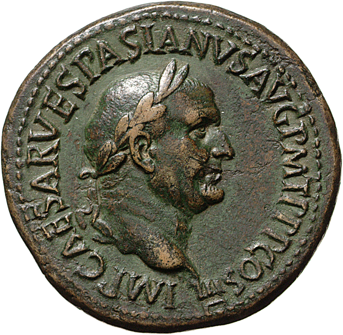 RIC II, Part 1 (second edition) Vespasian 82 Vespasian obverse, Head of Vespasian, laureate, right