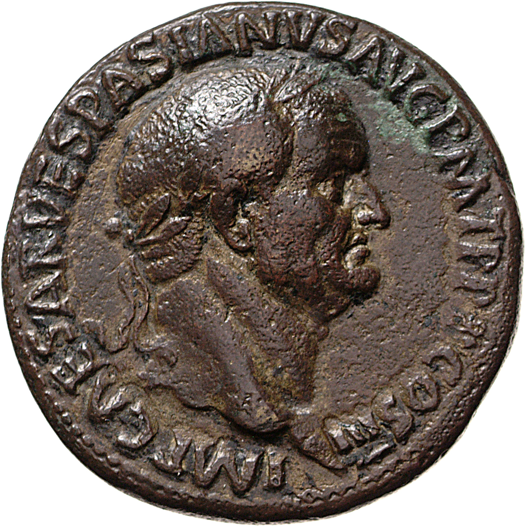 RIC II, Part 1 (second edition) Vespasian 82 Vespasian obverse, Head of Vespasian, laureate, right