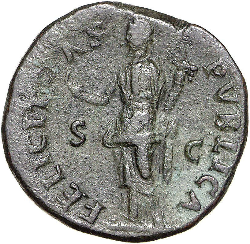 RIC II, Part 1 (second edition) Vespasian 832 Vespasian reverse, Felicitas standing left, holding caduceus and cornucopiae