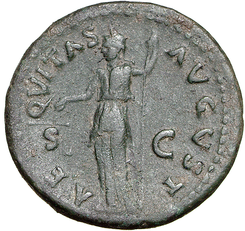 RIC II, Part 1 (second edition) Vespasian 834 Vespasian reverse, Aequitas standing left, holding scales and rod