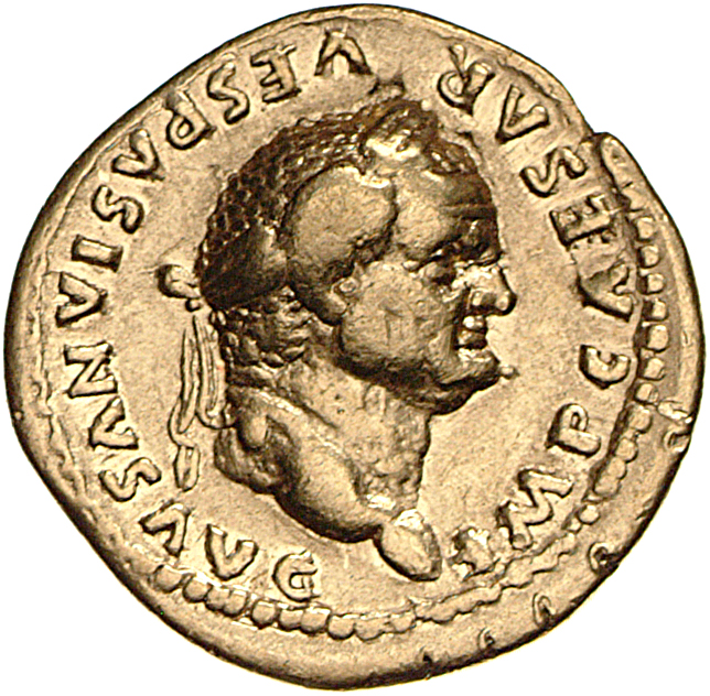 RIC II, Part 1 (second edition) Vespasian 840 Vespasian obverse, Head of Vespasian, laureate, right