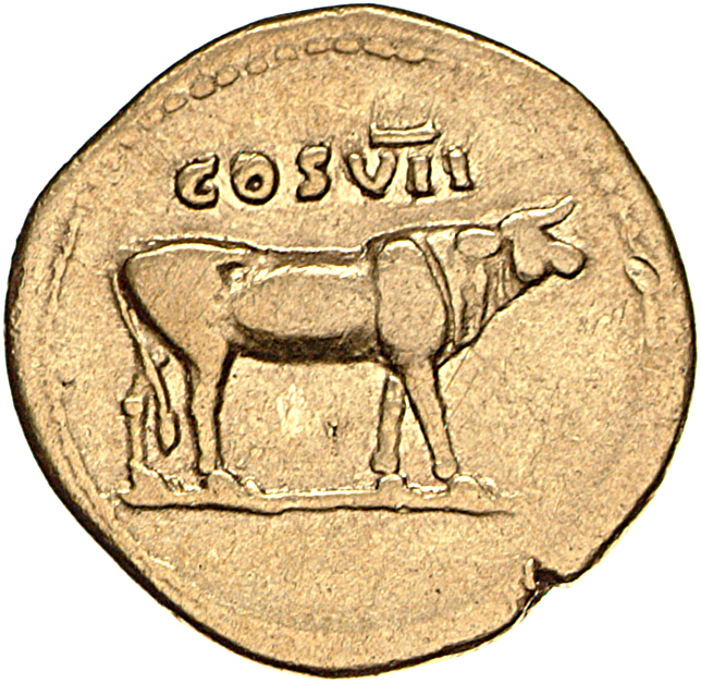 RIC II, Part 1 (second edition) Vespasian 840 Vespasian reverse, Heifer standing right