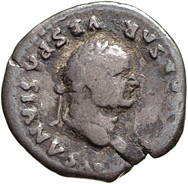 RIC II, Part 1 (second edition) Vespasian 841 Vespasian obverse, Head of Vespasian, laureate, right